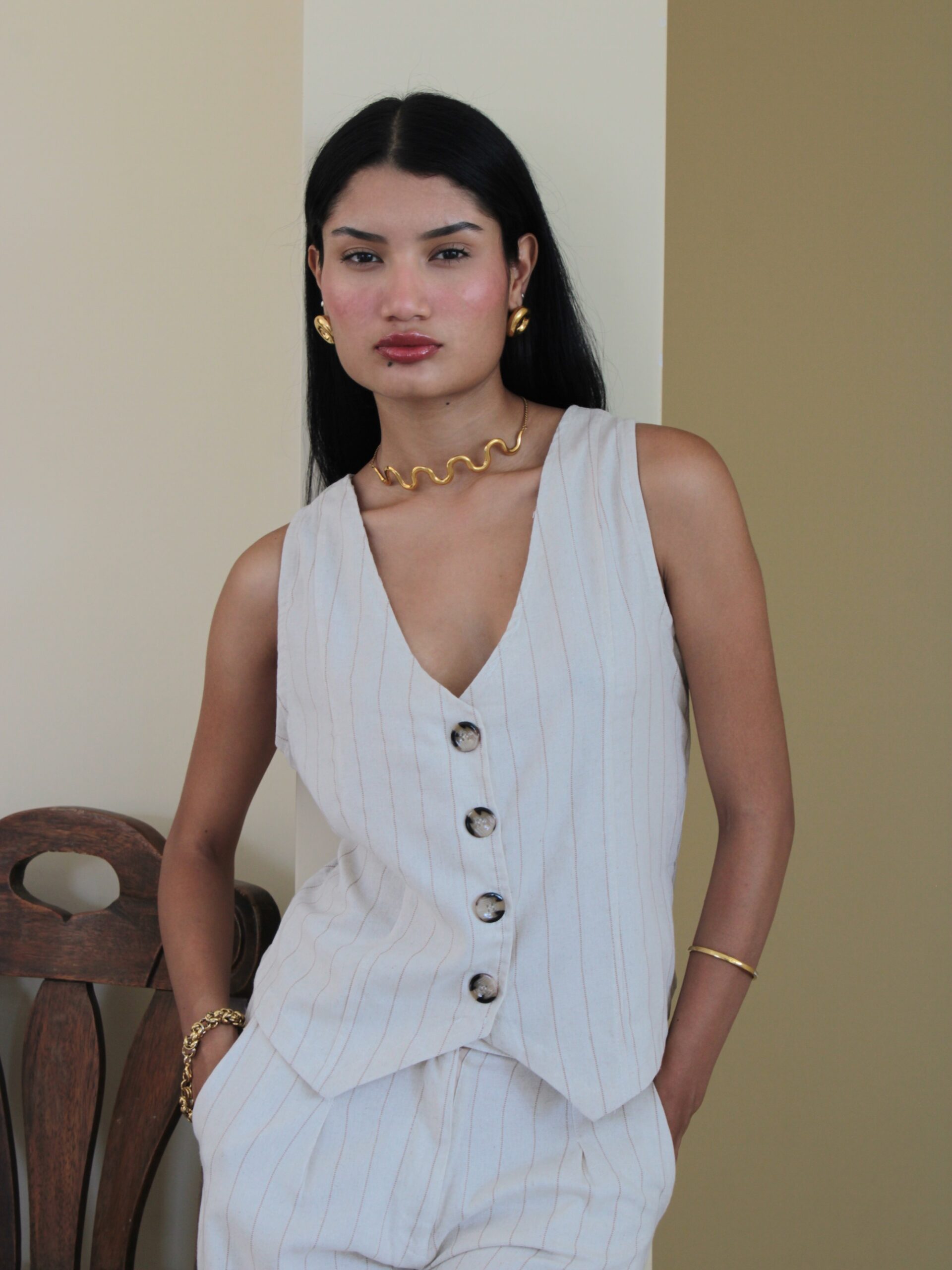 TOP CHALECO RAYAS