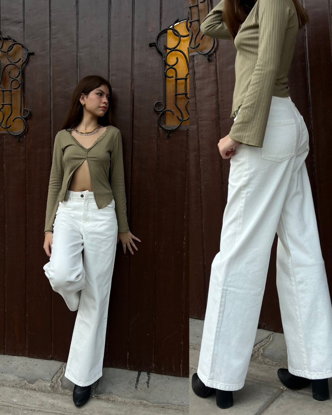 WIDE LEG DENIM CLASICO PERLA